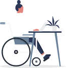 femme dans un fauteuil roulant